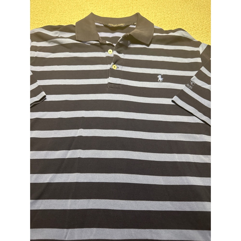 Polo Golf Ralph Lauren Striped Polo Shirt Navy‎ Blue Light Purple Size M Mens